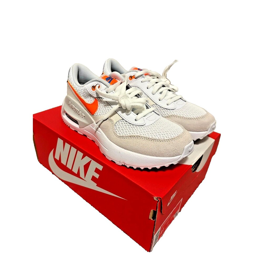Nike Air Max SYSTM GS Kids Sz 4.5Y (W 6.5) Sneakers White/Orange New DQ0284-114